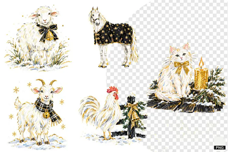 Christmas Farmhouse Clipart