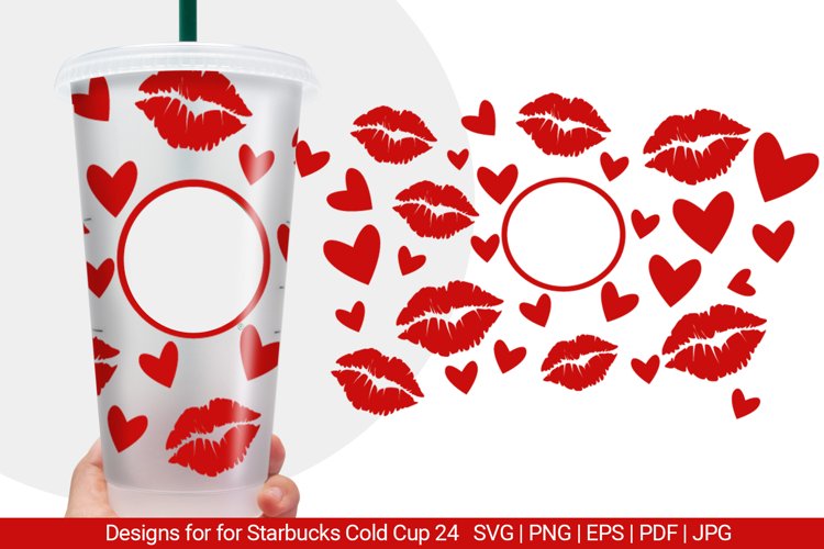 Valentine's Day full wrap for Starbucks Cold Cup (1746720) | SVGs