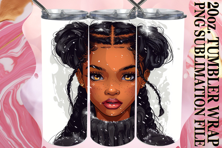 Radiant Thoughts 20oz tumbler wrap, Xmas Girl