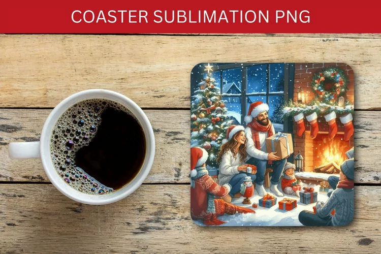 square coaster - family