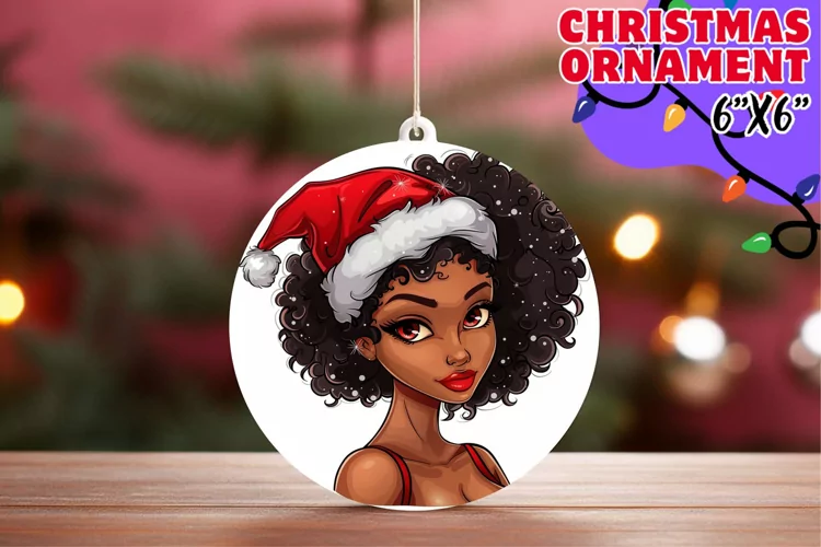 Cheerful Circle Keychains Design, Xmas Girl