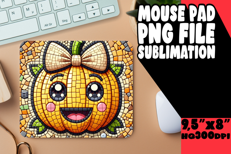 BLISSFUL MOUSE PAD INSPIRATIONAL DESIGN, Cute Pumpkin
