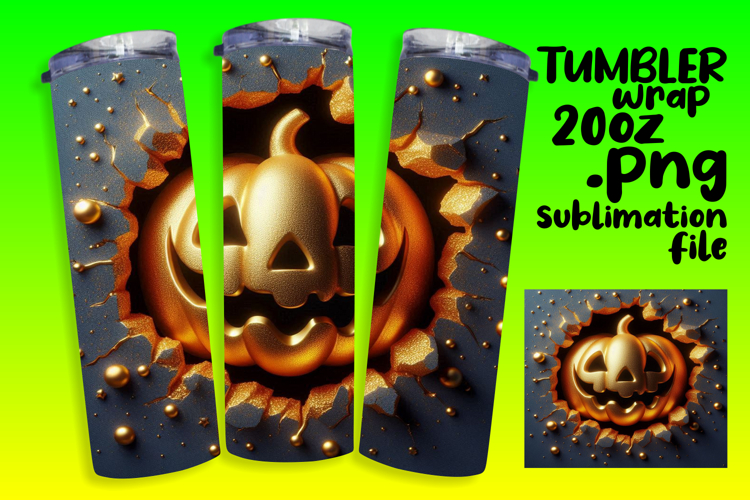 BEAUTIFUL 20oz Tumbler Artwork , 3D Pumpkin