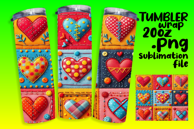 Sublimation Ready 20oz Tumbler , Patchwork