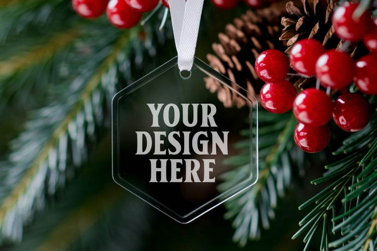 Acrylic Christmas Ornament Mockup , christmas ornament mocku