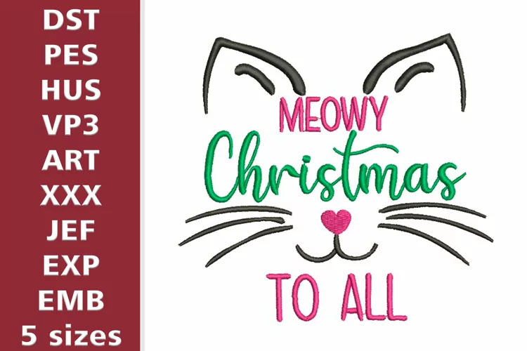 Meowy Christmas to all - Embroidery files
