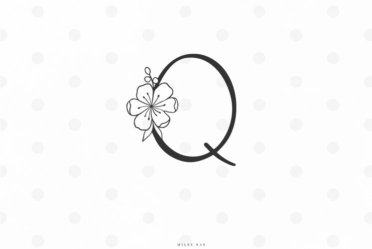 Floral letter svg cut file example image 1