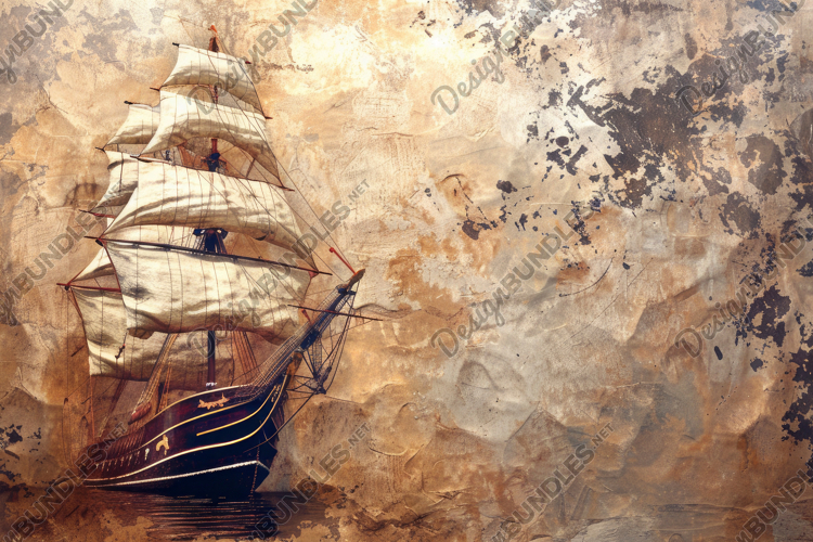 Vintage Sailing Ship Background Wallpaper