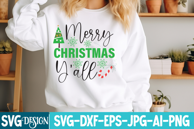 Merry Christmas Y’all SVG Design, Christmas Design SVG