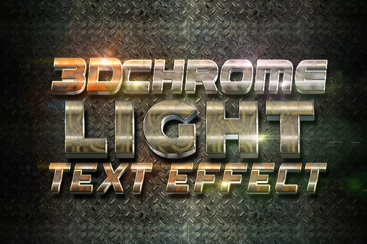 3D Chrome Light Text Effect