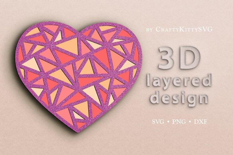 3D Heart SVG, Heart Laser Cut, Layered Heart, Heart Papercut