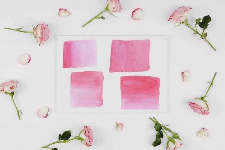 Two Tone Pink Watercolor splash clipart, Pink watercolors example image 1