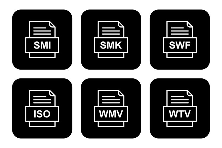 Set Of File Formats Icons