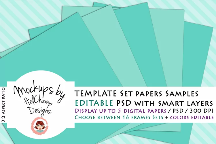 5 Panels Mockup for Digital Papers - M06