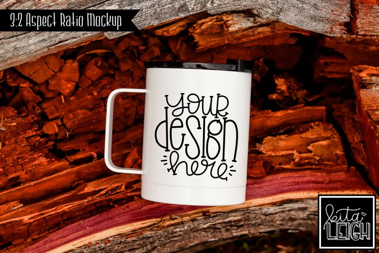 White Stainless Steel Mug Camping Mockup | Stylized Photo example image 1