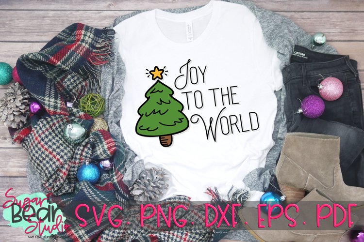 Joy To the World Christmas Tree - A Christmas SVG example image 1