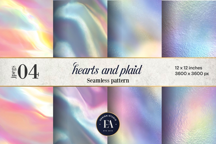 Holographic Pastel Digital Paper, Iridescent Texture