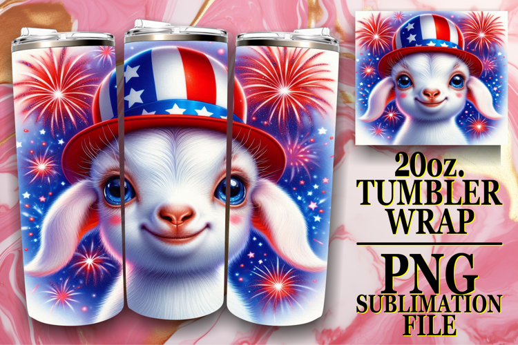 Sublimation Wonders 20oz tumbler wrap, USA Animals