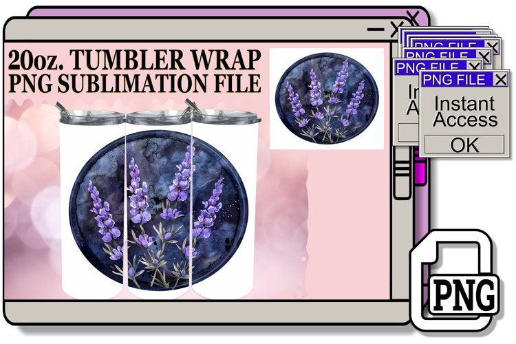 Denim Flower Tumbler Sublimation Spring 20oz