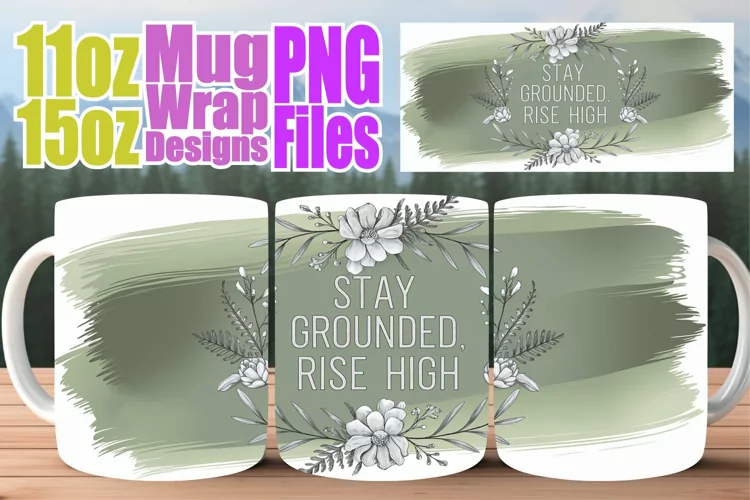Radiant mornings sublimation mug wrap, Quote