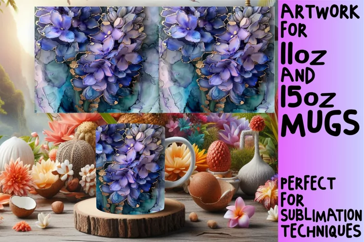 Lively 3D Springtime Fantasy Mug Wrap: Sublimation - 11oz/15