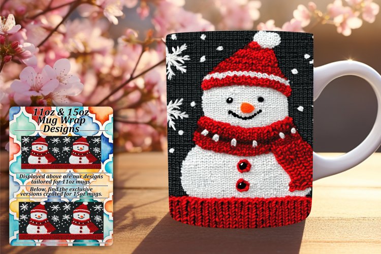 Dynamic 11oz Mug Wrap Png Design , Snowman
