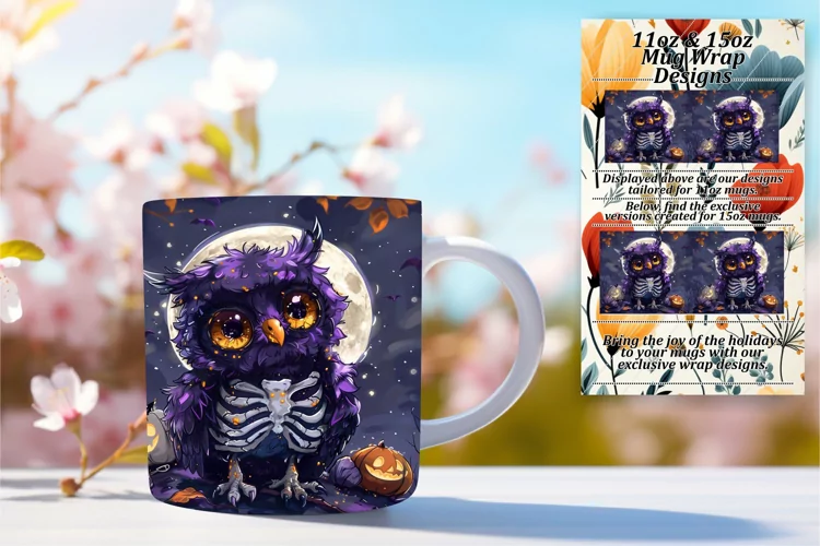 Spring Owl Mug Wrap 11oz Design