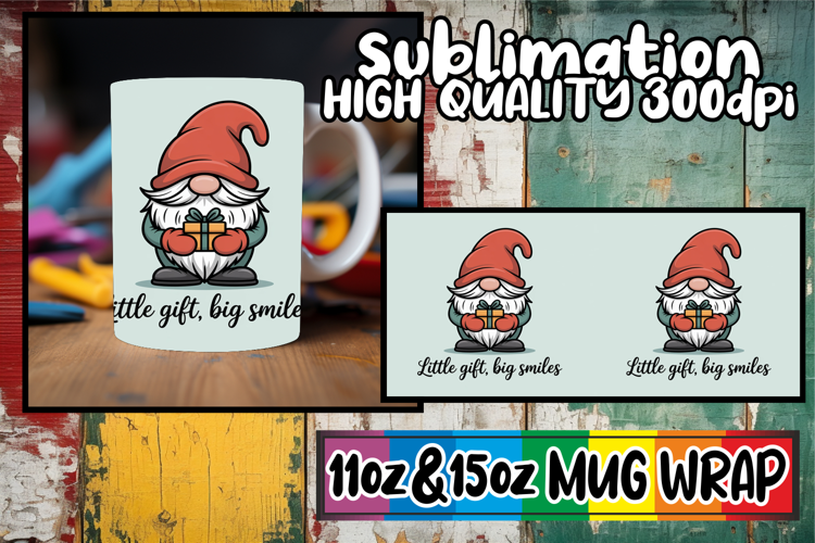 Magical sunsets sublimation print wrap, Holiday Gnome