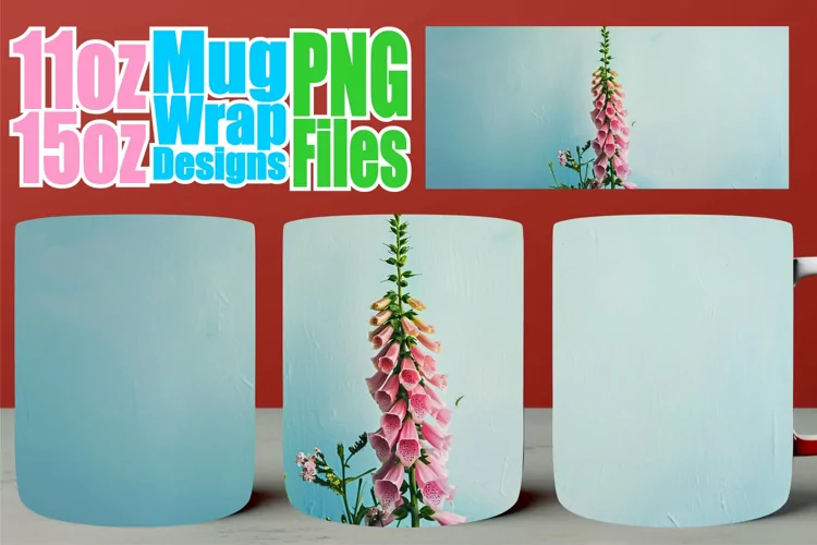 Enchanting Petal Mug Wrap: Vibrant Spring Design