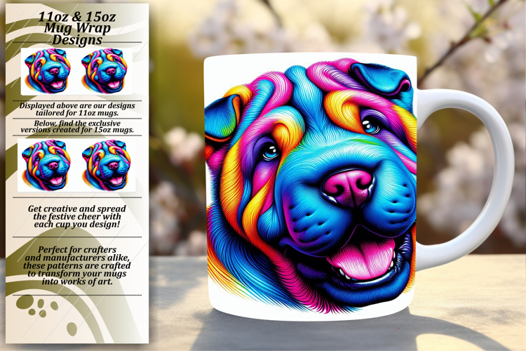 Sophisticated 15oz Mug Wrap Png Design , Dog
