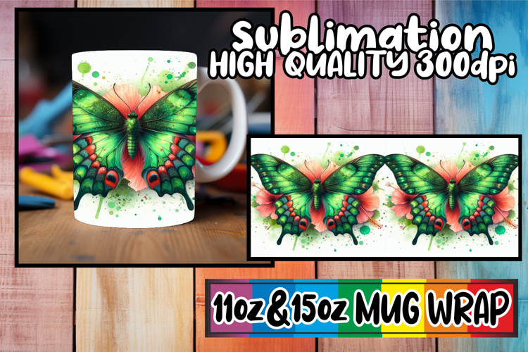 Vibrant adventures sublimation print wrap, Butterfly