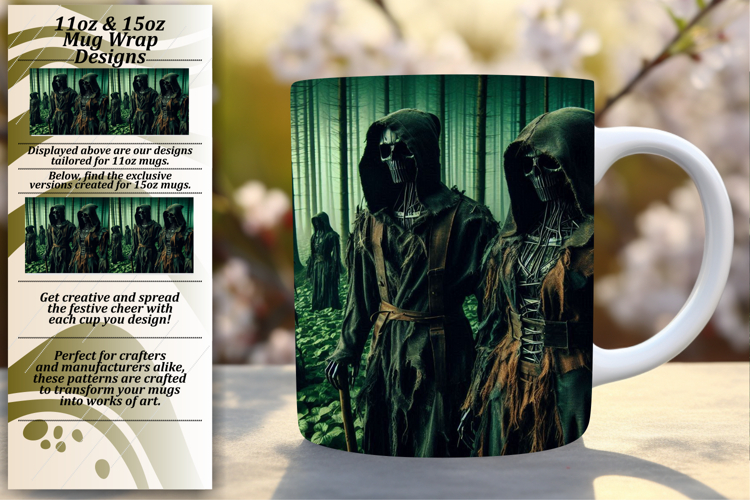 Radiant 15oz Mug Wrap Png Template , Horror Halloween