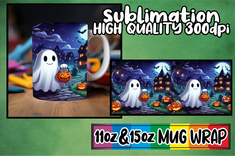 Unique thoughts 11oz 15oz sublimation wrap, Ghost
