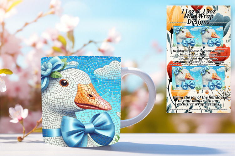 VIBRANT 11oz Mug Wrap PNG Template , Goose