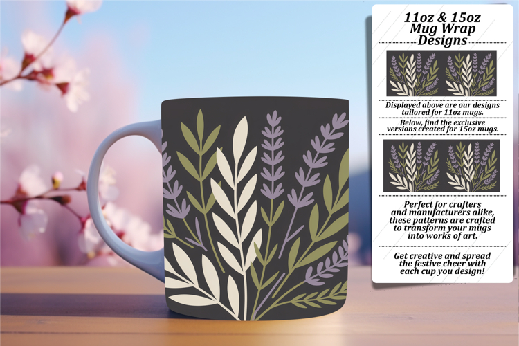 Eye-Catching 15oz Mug Wrap Png , Flowers