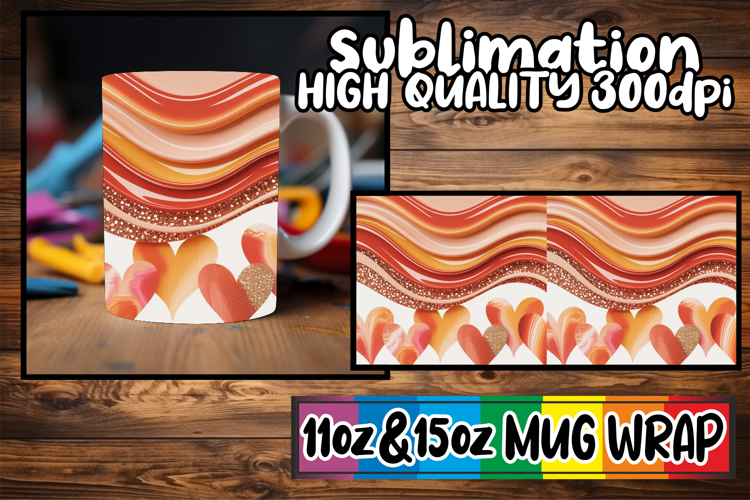 Heartfelt dreams sublimation mug wrap, Pattern