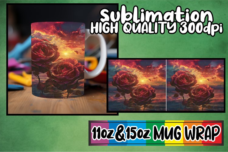 Retro Blossoms: Spring Mug Wrap SublimatioSpring Blossom Dre example image 1