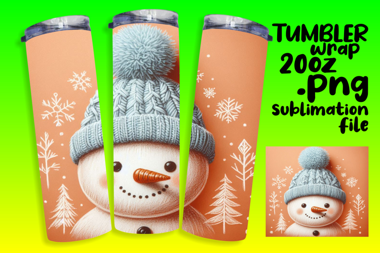 HIGH-QUALITY 20oz Tumbler PNG , Snowman