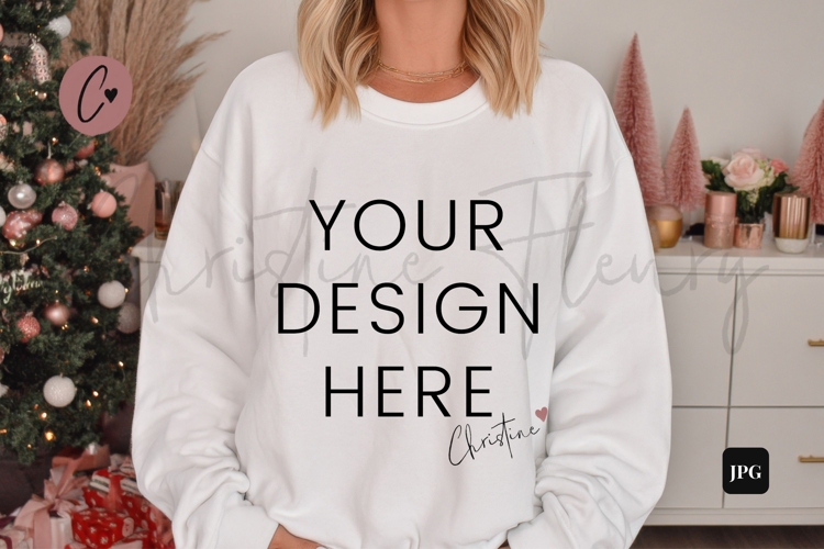 White Christmas Sweatshirt Mockup