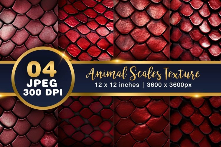 Metallic Red Animal Scale Skin Digital Paper