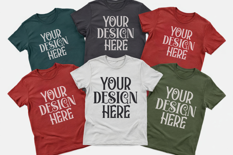 Christmas Family Matching Shirt Mockup | Cozy Boho Flat Lay