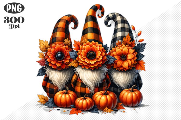 Halloween Gnomes Sublimation - Clipart PNG Design
