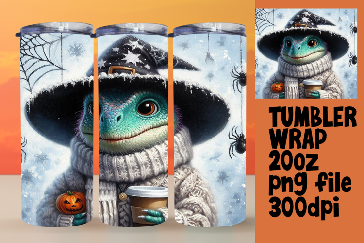 Crafty 20oz Tumbler Template , Halloween Dino