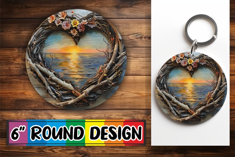 Rustic Vistas: Landscape Circle Design PNG example image 1