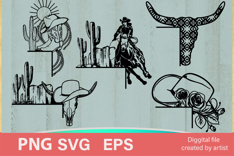 SVG cowboy corners, SVG door corners, SVG cowboys, bundle