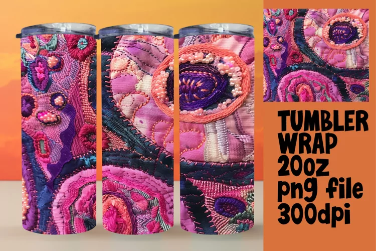 Vibrant Abstract Pattern Sublimation Tumbler Wrap