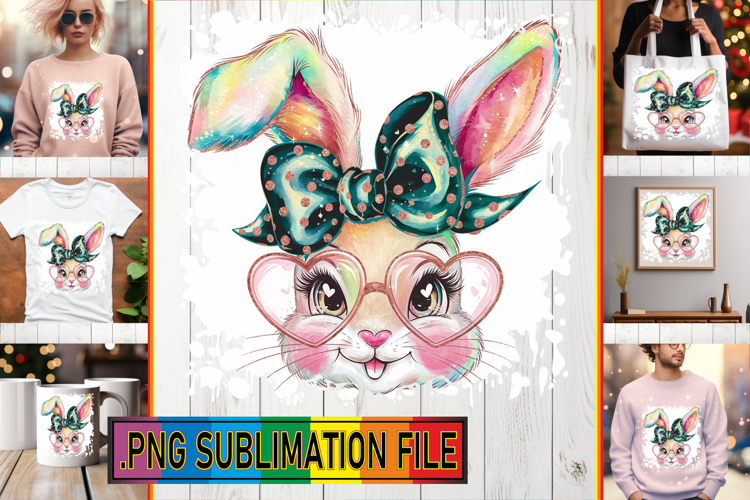 Bright TSHIRT Art PNG, Easter Bunny