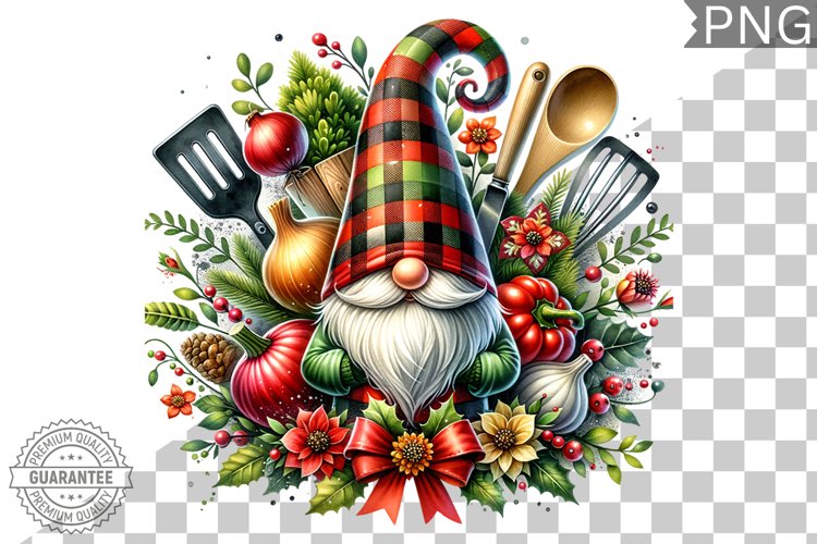 Christmas kitchen Gnome Sublimation - Clipart PNG Design