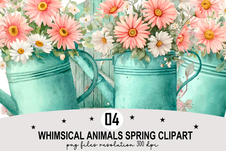 Whimsical Animals Spring Clipart Watercolor png