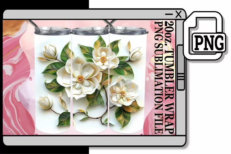 Blossoming Enchanting Whimsical Springtime 3D 20oz Sublimati